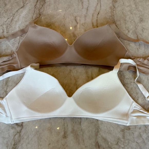 2 Bra SET; SOMA Endless Wireless Lifting/Smoothing Bras; Tan & Ivory; Size 38C - Picture 5 of 8